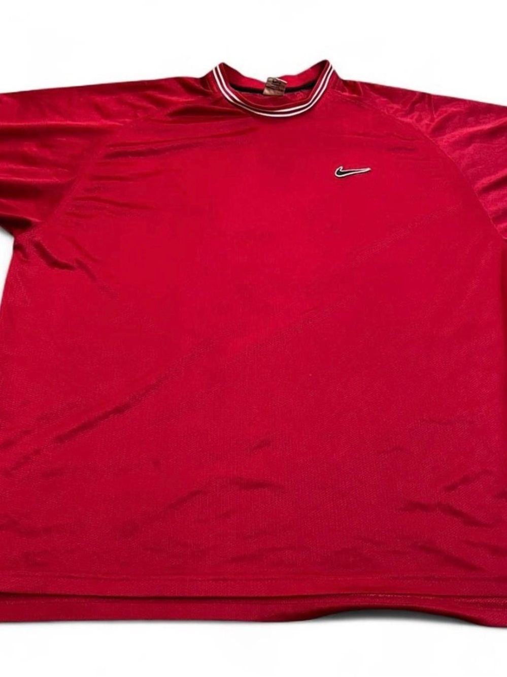 Men’s Vintage 90s Nike Red Short Sleeve Shirt Swoosh Size XXL
